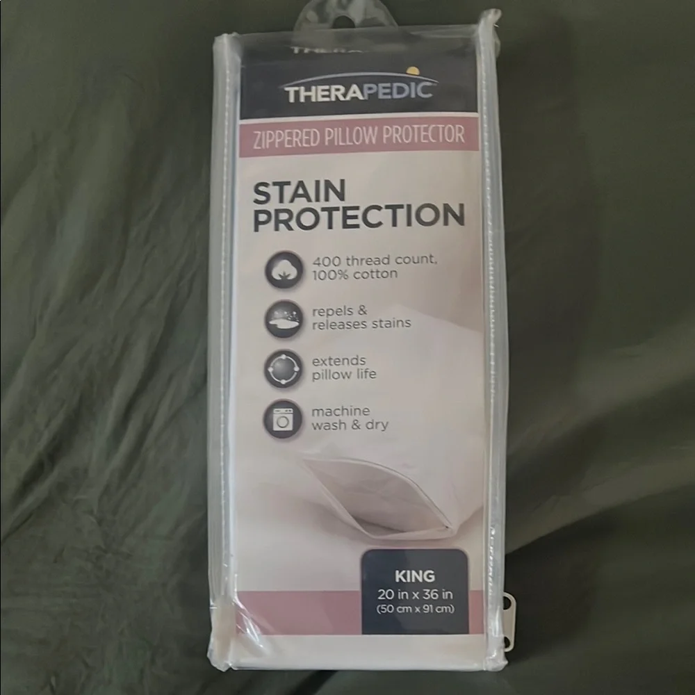 Therapeutic White Stain-Resistant Pillow Protector